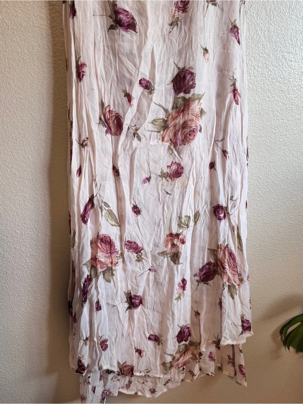 VINTAGE Light Pink Floral Scoop-Neck Women's Dress